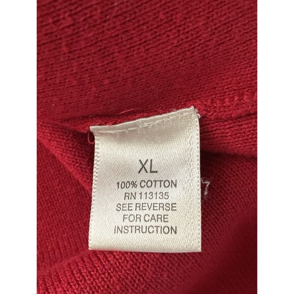 Leo & Nicole Dark Red 100% Cotton Button Front V-Neck Sweater XL - Picture 6 of 8